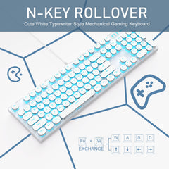 MageGee Full-size USB Gaming Keyboard with USB port, White