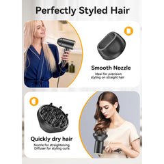 Hair Dryer,Juyafio 150000RPM Upgraded Professional Ionic Blow Dryer with diffuser for Women Men